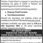 Pakistan Cricket Board Jobs In Lahore September 2025